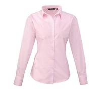 Premier Women's Poplin Long Sleeve Blouse - Pink