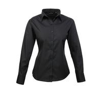 Premier Women's Poplin Long Sleeve Blouse PR300 - Ladies Plain Work Shirt
