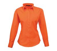 Premier Women's poplin long sleeve blouse - Soft collar styling (A)