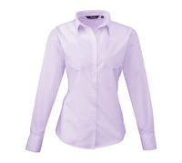 Premier Women's Poplin Long Sleeve Blouse PR300 - Ladies Plain Work Shirt (A)