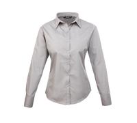 Premier Women's Poplin Long Sleeve Blouse PR300 - Ladies Plain Work Shirt (A)