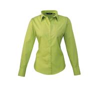 Premier Women's Poplin Long Sleeve Blouse PR300 - Ladies Plain Work Shirt (A)
