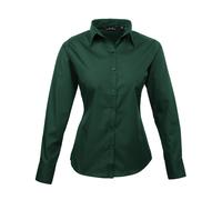 Premier Women's Poplin Long Sleeve Blouse PR300 - Ladies Plain Work Shirt (A)