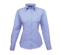 Premier Women's Poplin Long Sleeve Blouse PR300 - Ladies Plain Work Shirt (A)