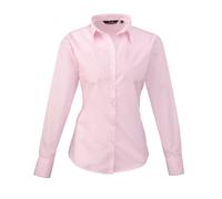 Premier Women's Poplin Long Sleeve Blouse PR300 - Ladies Plain Work Shirt (A)