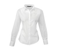 Premier Women's Poplin Long Sleeve Blouse PR300 - Ladies Plain Work Shirt (B)