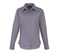 Premier Women's Poplin Long Sleeve Blouse Steel 27 Colours Easycare Semi Fitted