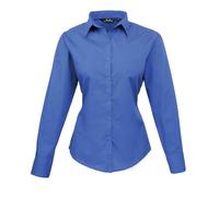 Premier Women's Poplin Long-Sleeved Blouse in Blue | Size: 5XL Premier Blue 5XL