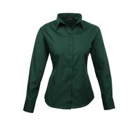 Premier Women's Poplin Long-Sleeved Blouse in Bottle Green | Size: Small Premier Bottle Green S