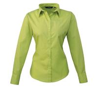 Premier Womens/Ladies Poplin Long-Sleeved Blouse (Lime) - Green - Size 8 UK