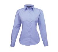 Premier Women's Poplin Long-Sleeved Blouse in Mid Blue | Size: 5XL Premier Mid Blue 5XL