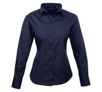 Premier Women's Poplin Long-Sleeved Blouse in Navy | Size: 28 Premier Navy 28