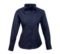 Premier Women's Poplin Long-Sleeved Blouse in Navy | Size: 4XL Premier Navy 4XL