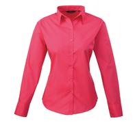 Premier Women's Poplin Long-Sleeved Blouse in Pale Pink | Size: 8 Premier Pale Pink 8