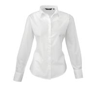Premierstar Shirt PC6082 Poplin Long-Sleeved Women's White Size 12 UK