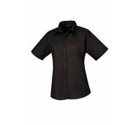 PREMIER WOMENS POPLIN Short Sleeve Blouse Black PR302