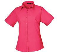 Premier Women's Poplin Short-Sleeved Blouse in Pink | Size: XS Premier Pink XS