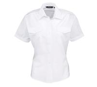 Premier Women's Short Sleeve Pilot Blouse (PR312) - Workwear Security Shirt