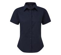 Premier Women's Short Sleeve Poplin Blouse Plain Work Shirt in Navy | Size: 20 Premier Navy 20