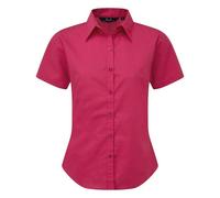 Premier Women's Short Sleeve Poplin Blouse Plain Work Shirt in Pale Pink | Size: 14 Premier Pale Pink 14