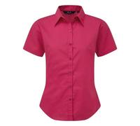 Premier Women's Short Sleeve Poplin Blouse Plain Work Shirt in Pale Pink | Size: 22 Premier Pale Pink 22