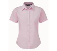 Premier Women's Short Sleeve Poplin Blouse Plain Work Shirt in Pink | Size: 14 Premier Pink 14