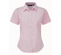 Premier Women's Short Sleeve Poplin Blouse Plain Work Shirt in Pink | Size: 16 Premier Pink 16