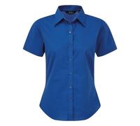 Premier Women's Short Sleeve Poplin Blouse Plain Work Shirt in Royal | Size: 12 Premier Royal 12