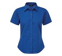 Premier Women's Short Sleeve Poplin Blouse Plain Work Shirt in Royal | Size: 26 Premier Royal 26