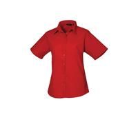 Premier Women's Short Sleeve Poplin Blouse PR302-formal Workwear Office Shir