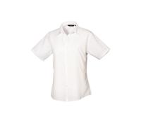 Premier Women's Short Sleeve Poplin Blouse PR302-formal Workwear Office Shir