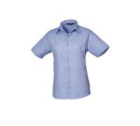 Premier Women's Short Sleeve Poplin Blouse PR302-formal Workwear Office Shir (A)