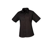 Premier Women's Short Sleeve Poplin Blouse PR302-formal Workwear Office Shir