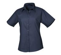 Premier Women's Short Sleeve Poplin Blouse PR302-formal Workwear Office Shir
