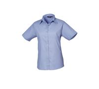 Premier Women's Short Sleeve Poplin Blouse PR302-formal Workwear Office Shir (A)