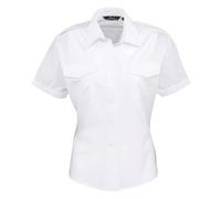 Premier Women's Short-Sleeved Pilot Shirt in White | Size: 26 Premier White 26