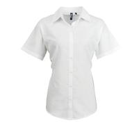 Premier Women's Signature Oxford Short Sleeve Work Shirt in White | Size: 22 Premier White 22