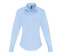 Premier Women's Stretch Fit Cotton Poplin Long Sleeve Blouse