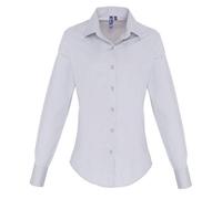 Premier Women's Stretch Fit Cotton Poplin Long Sleeve Blouse