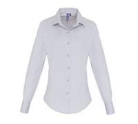 Premier Women's Stretch Fit Cotton Poplin Long Sleeve Blouse PR344 - Comfort Fit