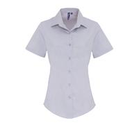 Premier Women's Stretch Fit Cotton Poplin Short Sleeve Blouse