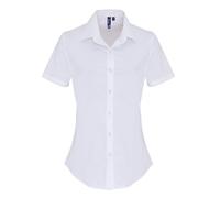 Premier Women's Stretch Fit Cotton Poplin Short Sleeve Blouse Size XS-3XL