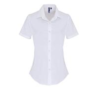 Premier Women's stretch fit cotton poplin short sleeve blouse - Womens