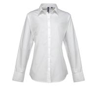 Premier Women's Supreme Heavy Poplin Long Sleeve Work Shirt in White | Size: 8 Premier White 8