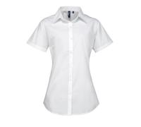 Premier Women's Supreme Heavy Poplin Short Sleeve Work Shirt in White | Size: 20 Premier White 20