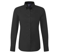 Premier Women's Supreme Oxford Long-Sleeved Shirt in Black | Size: 5XL Premier Black 5XL