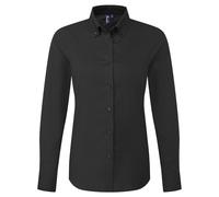Premier Women's Supreme Oxford Long-Sleeved Shirt in Black | Size: Large Premier Black L