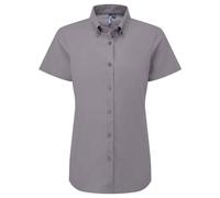Premier Women's Supreme Oxford Short-Sleeved Formal Shirt in Dark Grey | Size: 2XL Premier Dark Grey 2XL