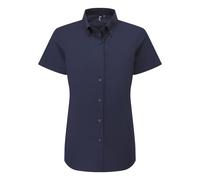 Premier Women's Supreme Oxford Short-Sleeved Formal Shirt in Navy | Size: Medium Premier Navy M