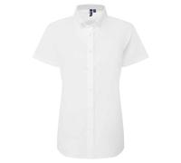 Premier Women's Supreme Oxford Short-Sleeved Formal Shirt in White | Size: 2XL Premier White 2XL